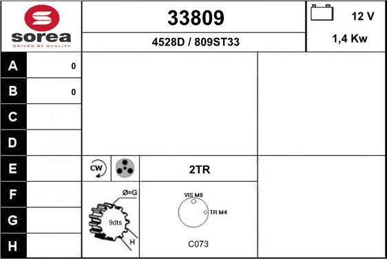 EAI 33809 - Starter autospares.lv