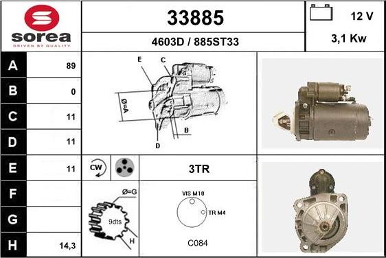 EAI 33885 - Starter autospares.lv