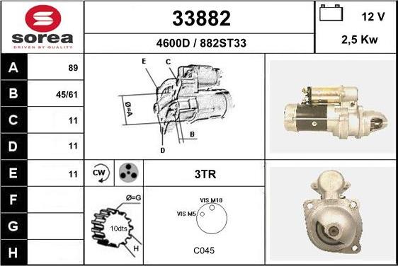 EAI 33882 - Starter autospares.lv