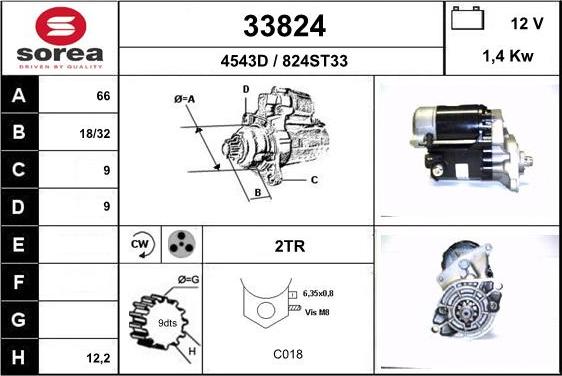 EAI 33824 - Starter autospares.lv