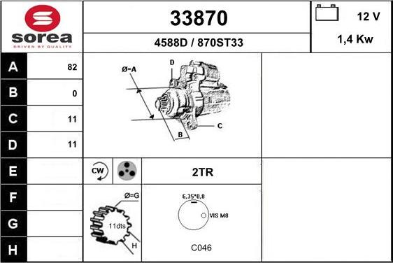EAI 33870 - Starter autospares.lv