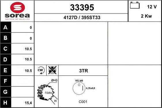 EAI 33395 - Starter autospares.lv