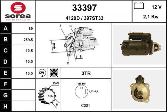 EAI 33397 - Starter autospares.lv