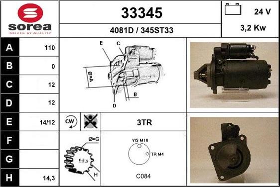 EAI 33345 - Starter autospares.lv