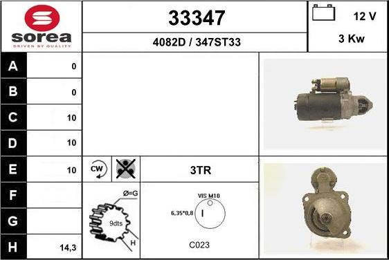 EAI 33347 - Starter autospares.lv