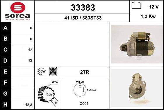 EAI 33383 - Starter autospares.lv