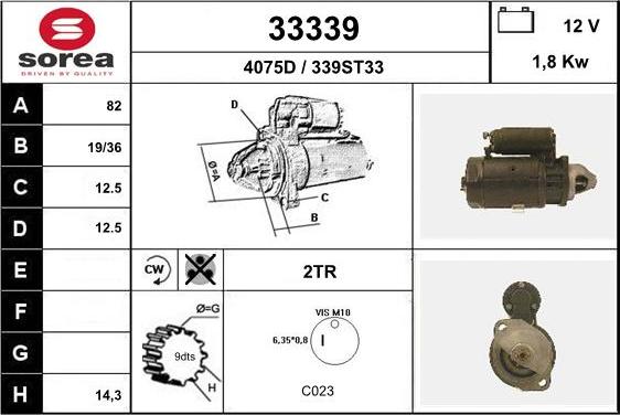 EAI 33339 - Starter autospares.lv