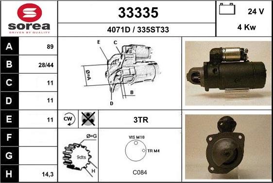 EAI 33335 - Starter autospares.lv