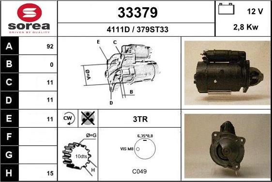 EAI 33379 - Starter autospares.lv