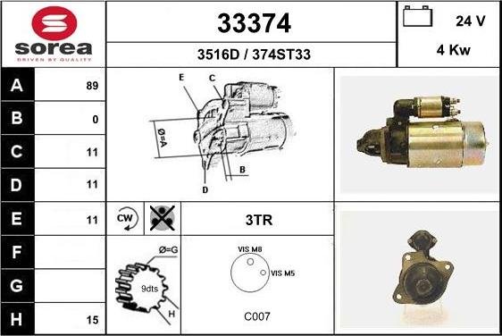 EAI 33374 - Starter autospares.lv