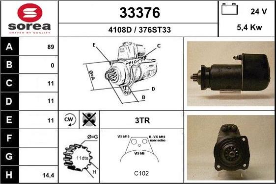 EAI 33376 - Starter autospares.lv