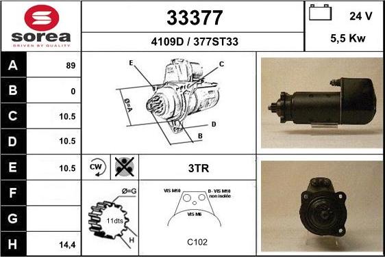 EAI 33377 - Starter autospares.lv