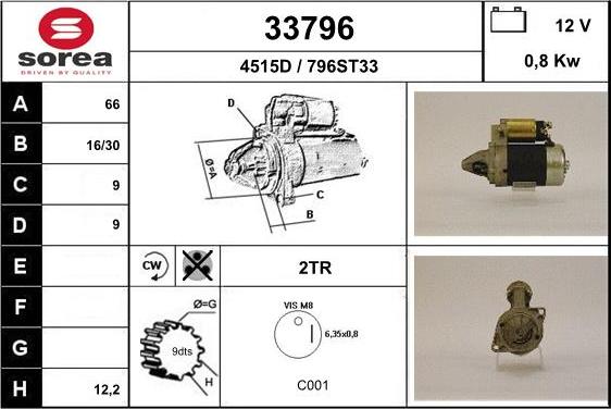 EAI 33796 - Starter autospares.lv