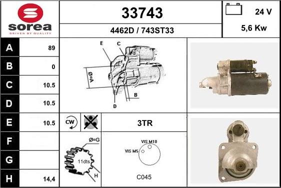 EAI 33743 - Starter autospares.lv