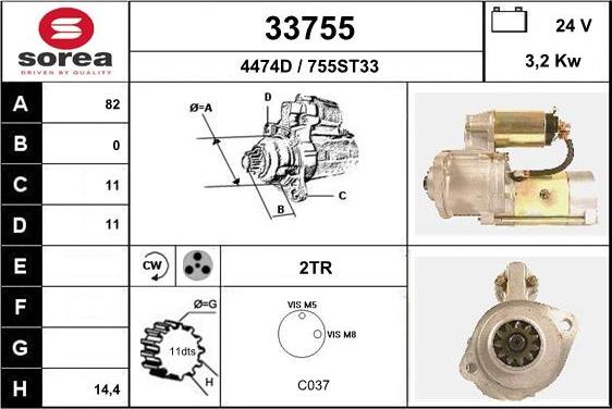 EAI 33755 - Starter autospares.lv