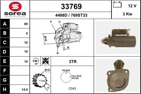 EAI 33769 - Starter autospares.lv