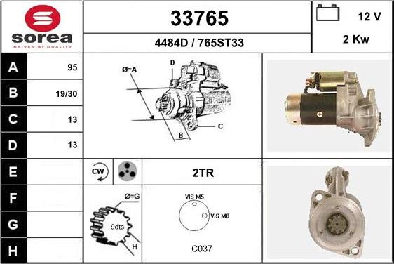 EAI 33765 - Starter autospares.lv