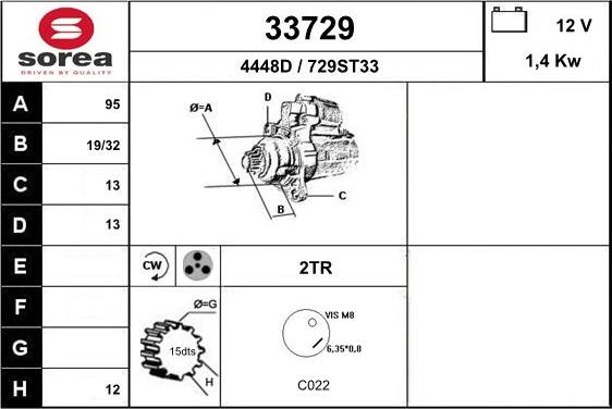 EAI 33729 - Starter autospares.lv