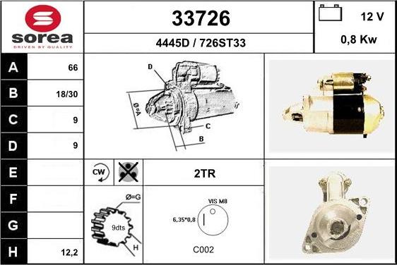 EAI 33726 - Starter autospares.lv