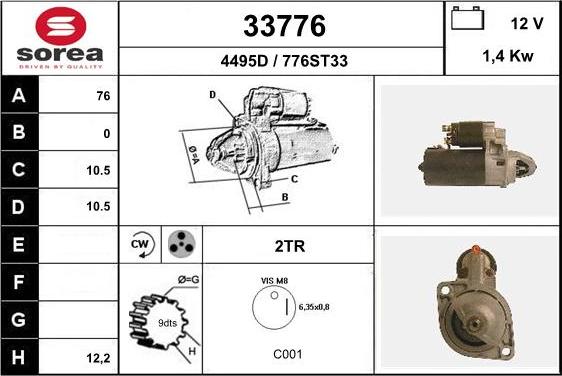 EAI 33776 - Starter autospares.lv