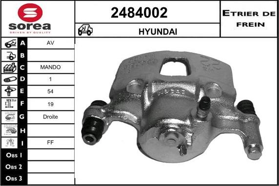 EAI 2484002 - Brake Caliper autospares.lv