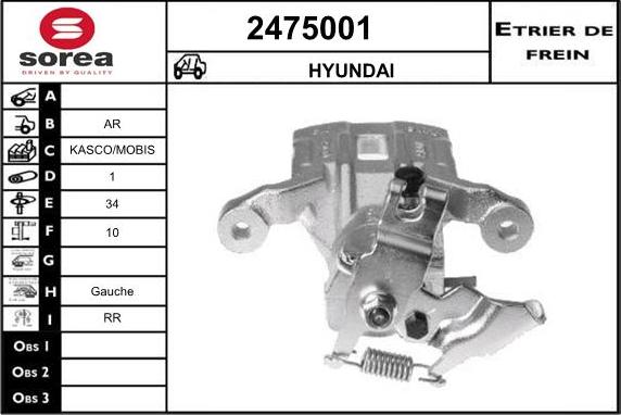 EAI 2475001 - Brake Caliper autospares.lv