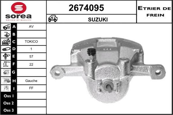 EAI 2674095 - Brake Caliper autospares.lv