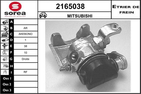 EAI 2165038 - Brake Caliper autospares.lv