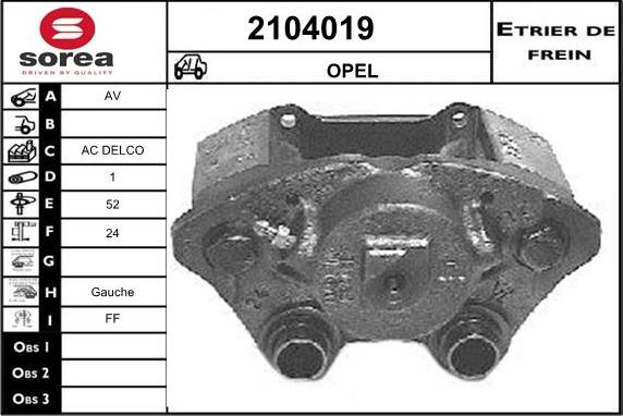 EAI 2104019 - Brake Caliper autospares.lv