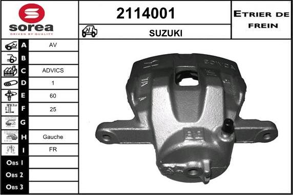 EAI 2114001 - Brake Caliper autospares.lv