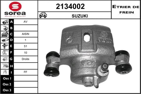 EAI 2134002 - Brake Caliper autospares.lv