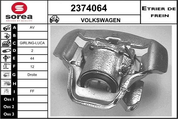 EAI 2374064 - Brake Caliper autospares.lv