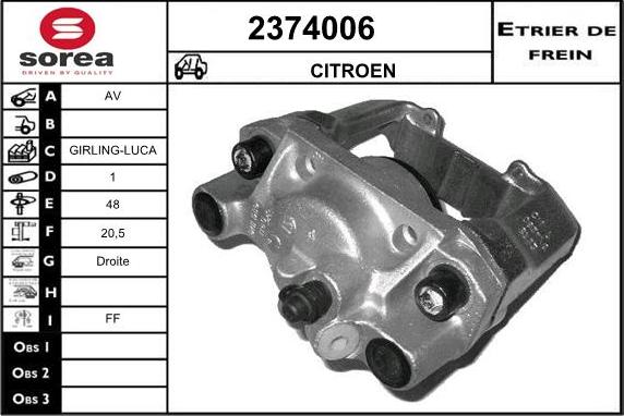 EAI 2374006 - Brake Caliper autospares.lv