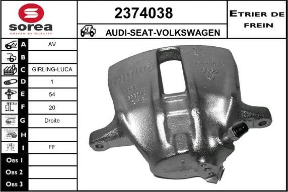 EAI 2374038 - Brake Caliper autospares.lv