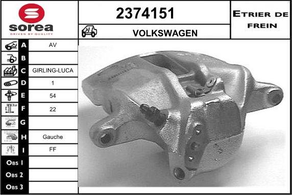 EAI 2374151 - Brake Caliper autospares.lv