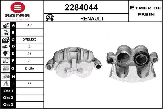 EAI 2284044 - Brake Caliper autospares.lv