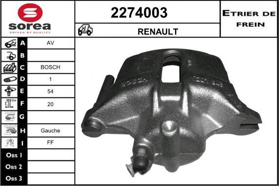 EAI 2274003 - Brake Caliper autospares.lv