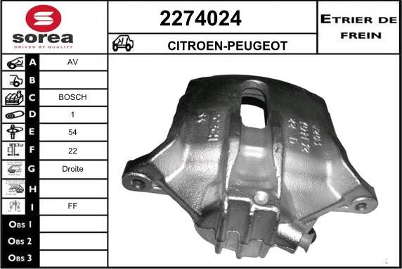 EAI 2274024 - Brake Caliper autospares.lv