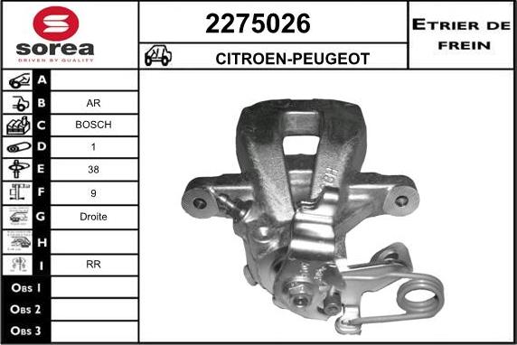 EAI 2275026 - Brake Caliper autospares.lv