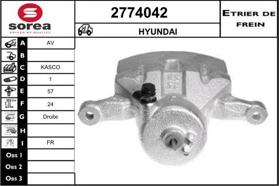 EAI 2774042 - Brake Caliper autospares.lv