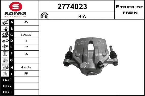 EAI 2774023 - Brake Caliper autospares.lv