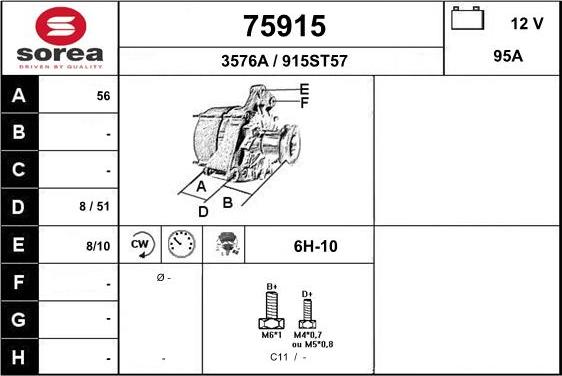 EAI 75915 - Alternator autospares.lv