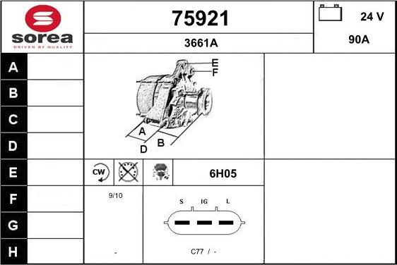 EAI 75921 - Alternator autospares.lv