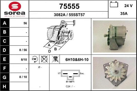 EAI 75555 - Alternator autospares.lv