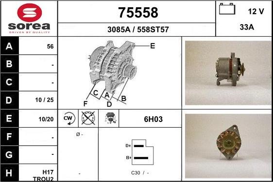 EAI 75558 - Alternator autospares.lv