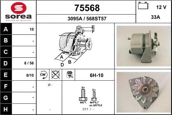 EAI 75568 - Alternator autospares.lv