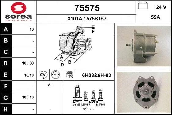 EAI 75575 - Alternator autospares.lv