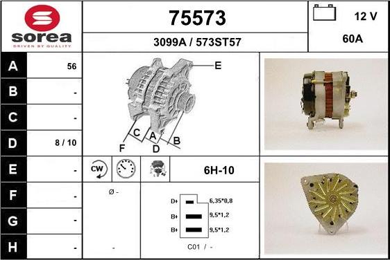 EAI 75573 - Alternator autospares.lv