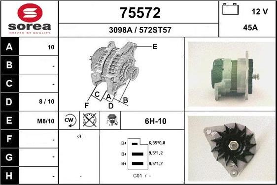 EAI 75572 - Alternator autospares.lv