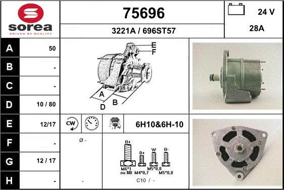 EAI 75696 - Alternator autospares.lv